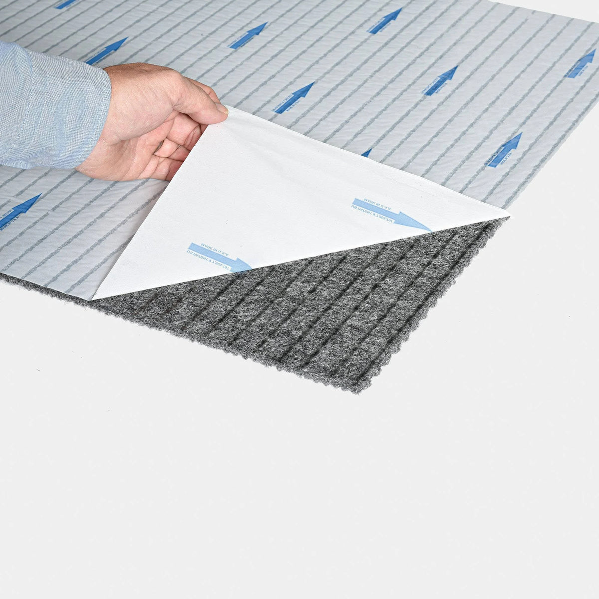 Peel and Stick Carpet Tiles, 15 Tiles/Case, Sky Grey K66372