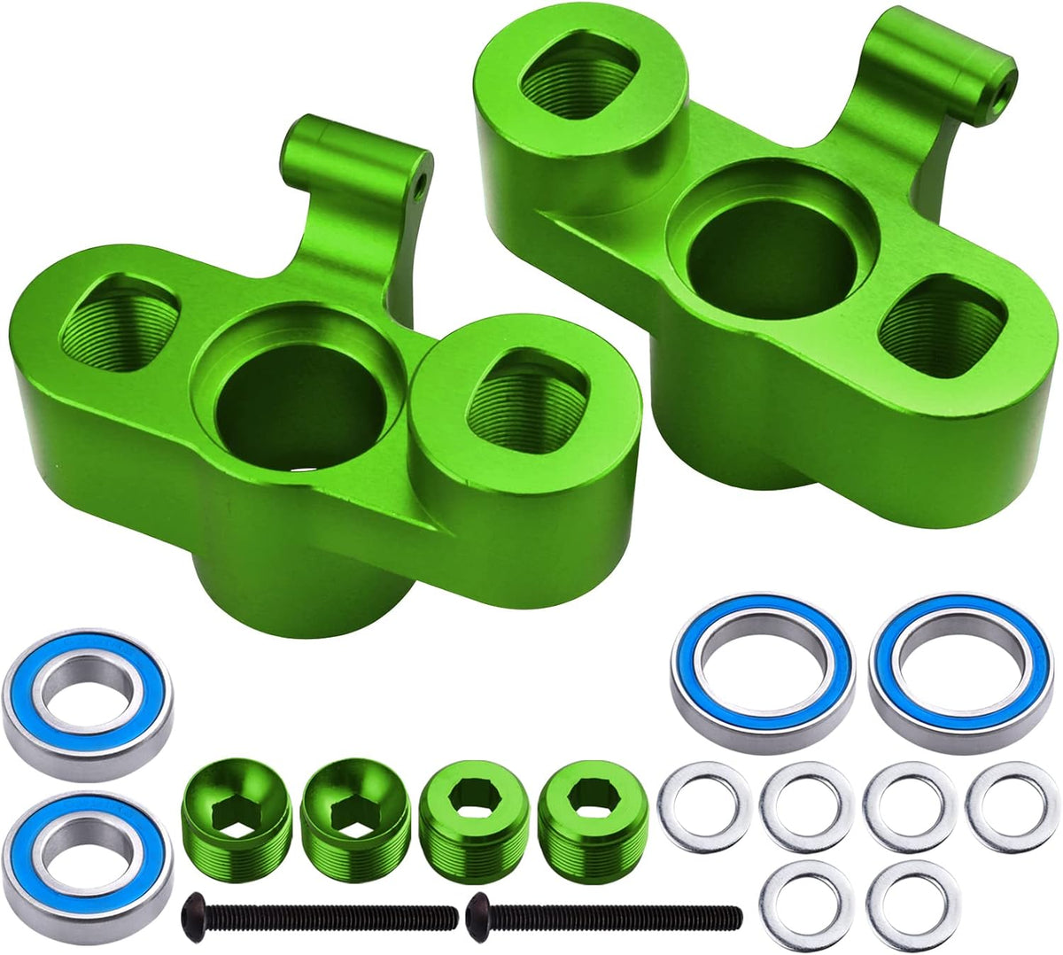 Aluminum Front Knuckles Steering Blocks with Bearings for 1/5 Scale RC Truck (Blue) G2314