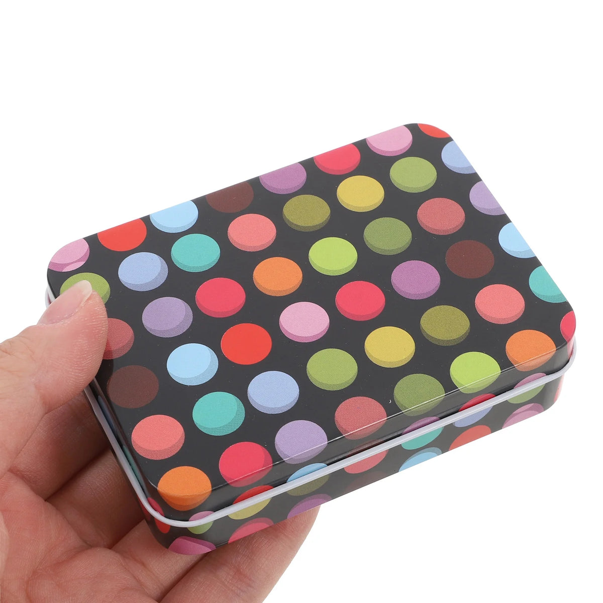 4 Pcs Mini Rectangular Iron Tin Box With Metal Lid Empty Small Storage Container K296
