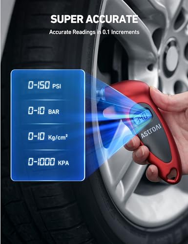 Tire Pressure Gauge Digital 0-150PSI with Backlight LCD and Presta Valve Adaptor P943911