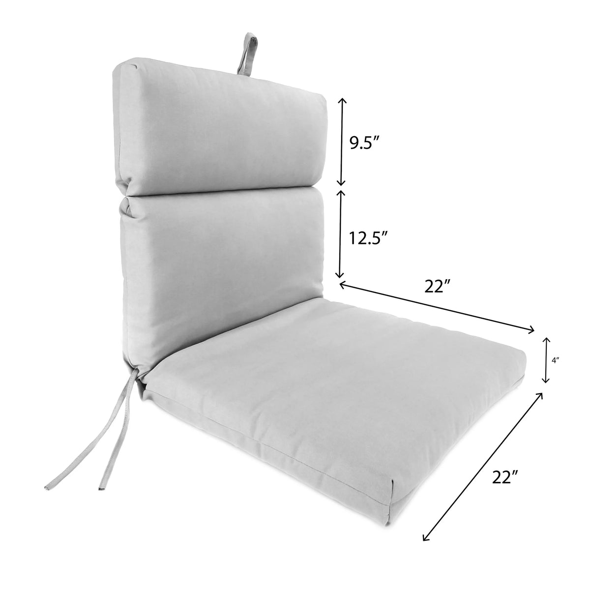 Navy Rectangular Outdoor Chair Cushion with Ties J8087