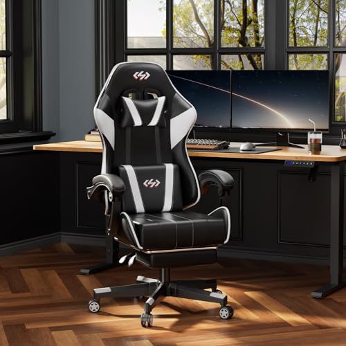 Ergonomic Gaming Chair with Footrest and Headrest W940482