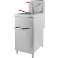Commercial Gas Floor Fryer with 2 Baskets, 4 Tube Burners, 40 LB Capacity Stainless Steel N9546