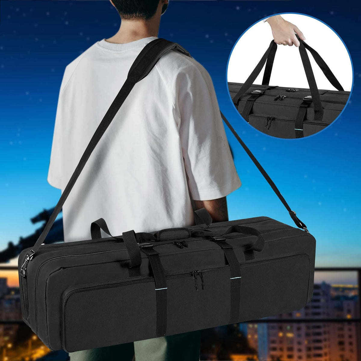 Double-Layer Padded Telescope Case with Accessories Bag K86216