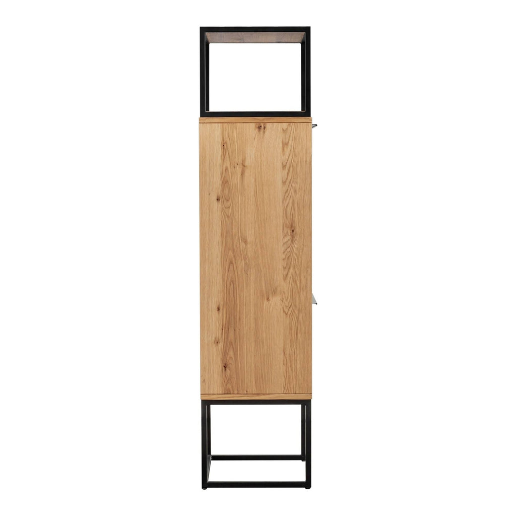 Brown Natural Oak Tall Bar Cabinet Z45278