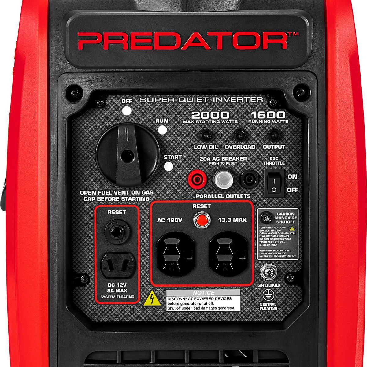 2000 Watt Super Quiet Inverter Generator H372443
