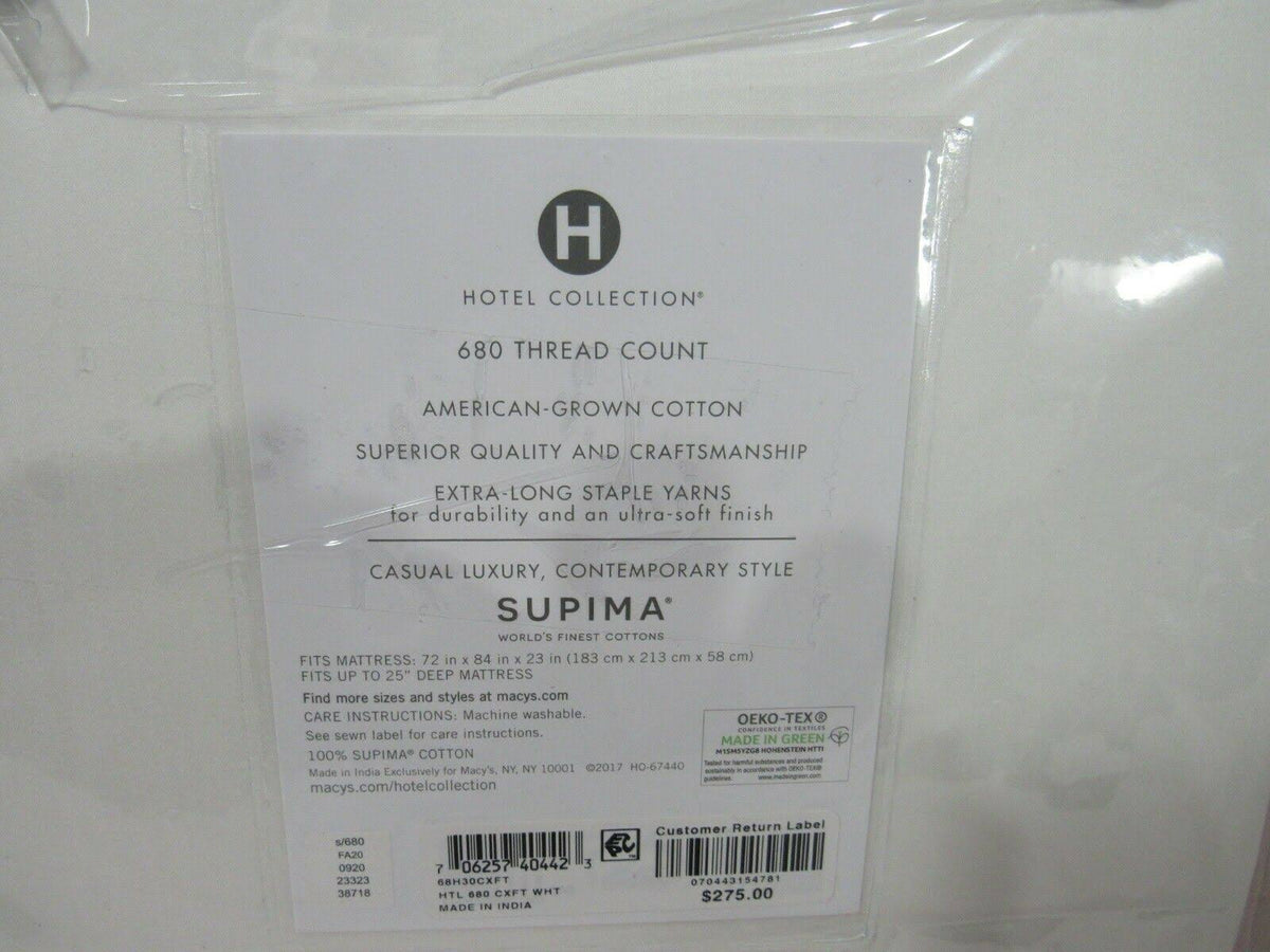 White 100% Supima Cotton California King Fitted Sheet X452
