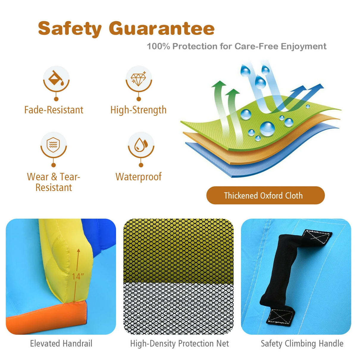 Inflatable Water Slide Bounce House Splash Pool with Blower G3857
