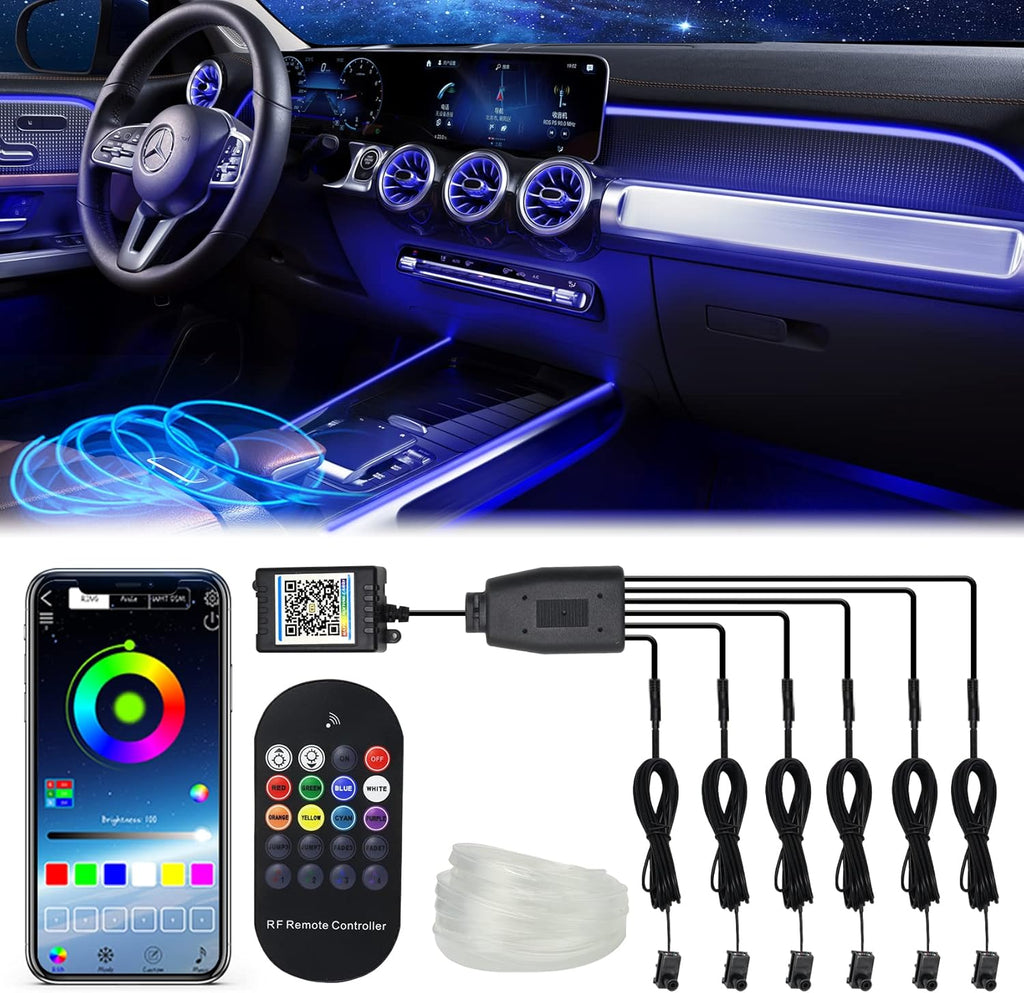 6 in 1 Car LED Strip Lights with Remote and APP Control X73099