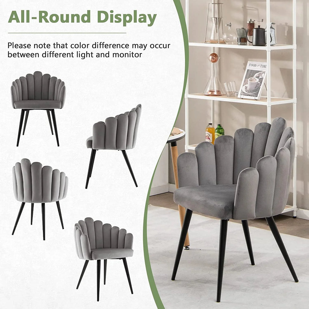Gray Velvet Accent Dining Chair E265