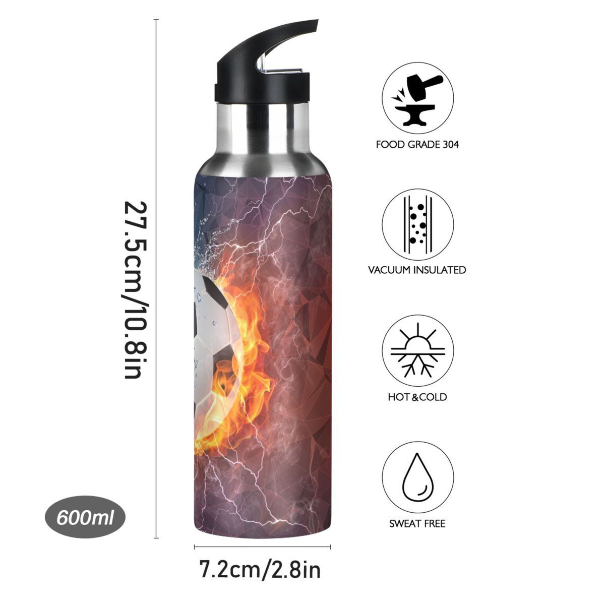 Stainless Steel Insulated Water Bottle with Straw Lid T324