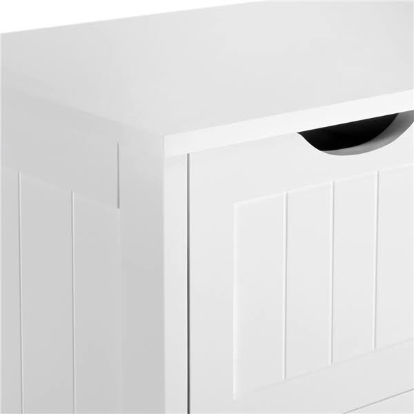 White Four Drawer Wooden Bathroom Floor Cabinet P230903