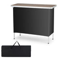 Brown Portable Bar Table with Carrying Bag Y768286