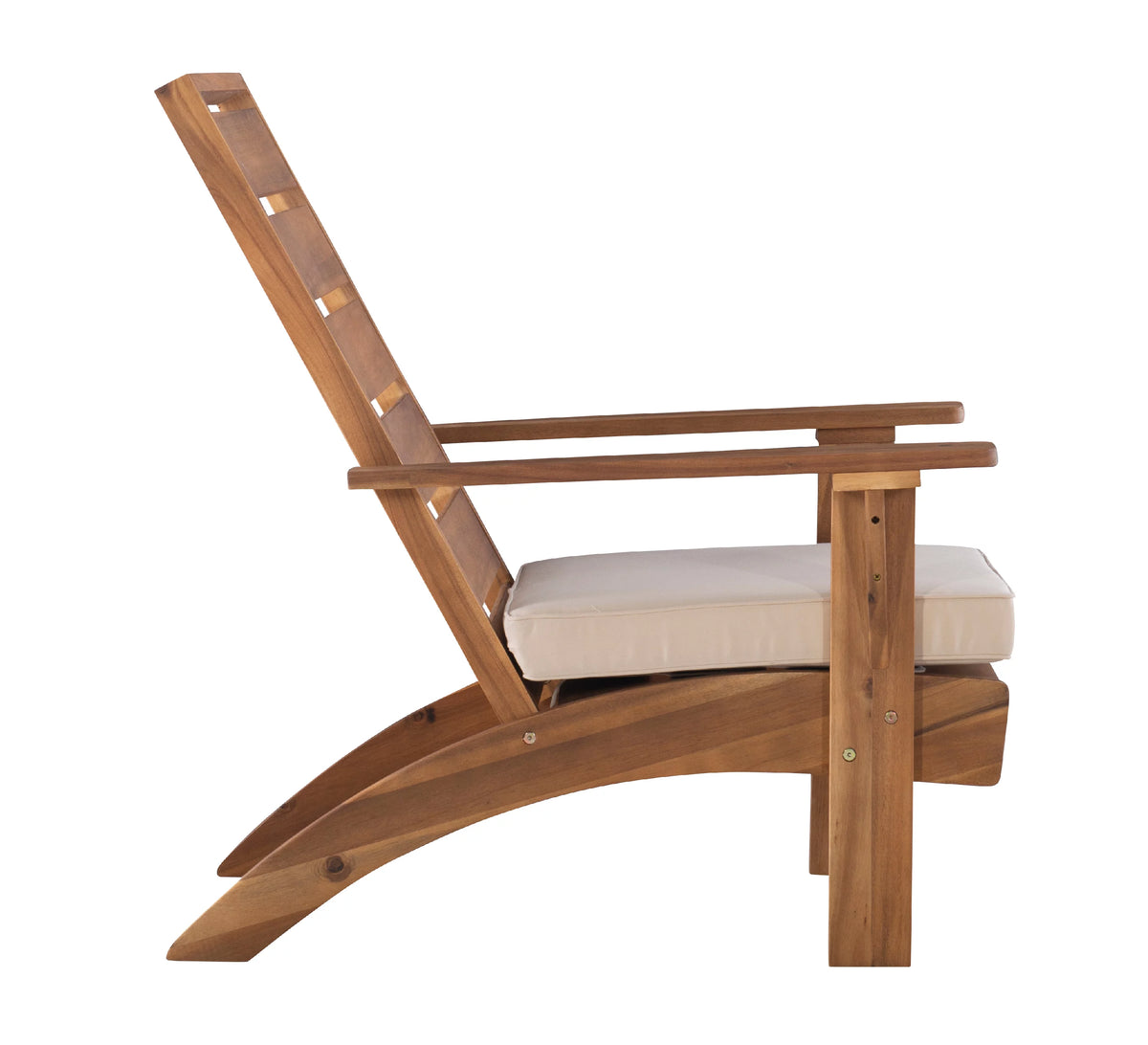 Brown Acacia Wood Patio Chair with Cushion O15101