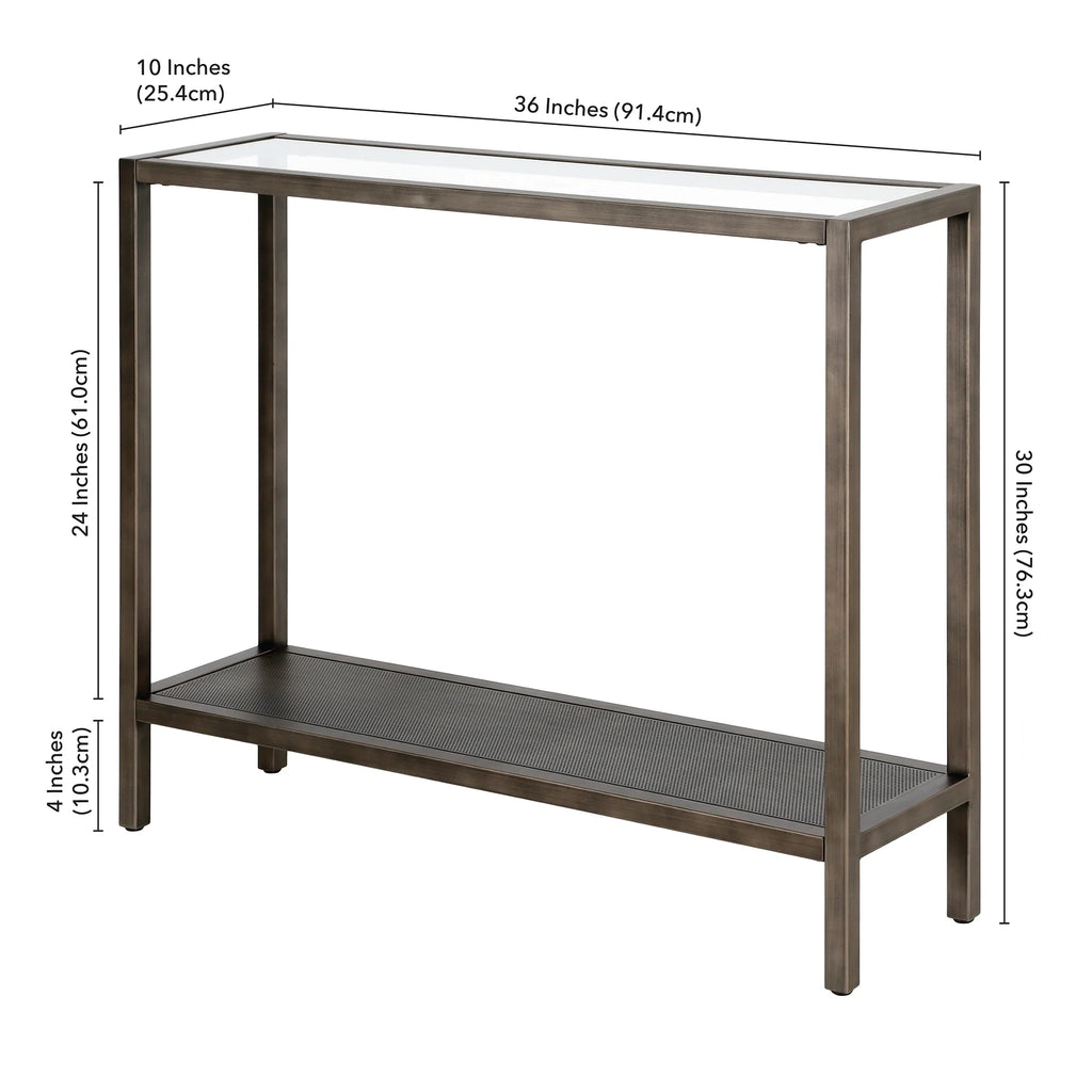 Blackened Bronze Rectangular Console Table C7451