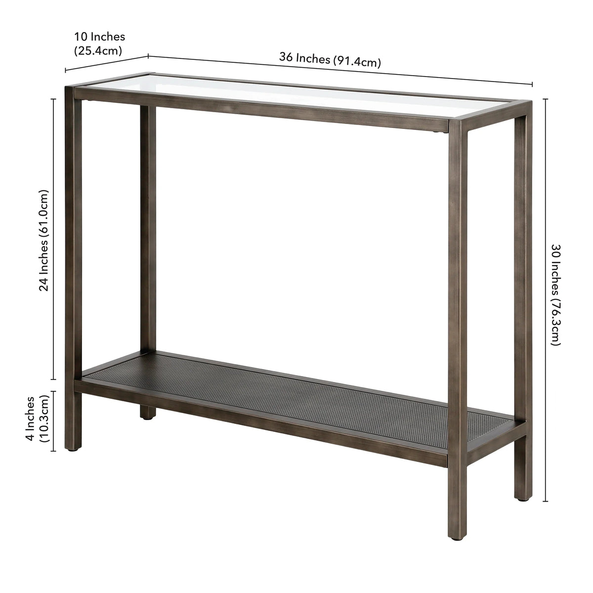 Blackened Bronze Rectangular Console Table C7451