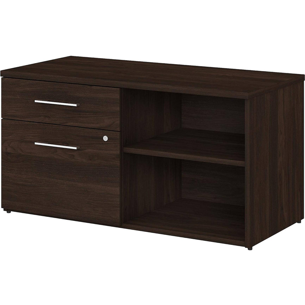 Black Walnut Low Storage Cabinet with Drawers and Shelves D586701