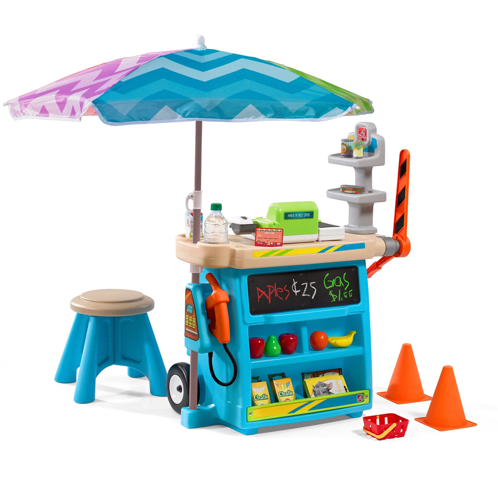 Blue Kids Plastic Playset with Umbrella O905