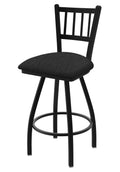 Black Wrinkle Swivel Stool with Truffle Seat B736417