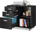 Gray Oak 3-Drawer Wood Mobile Lateral Filing Cabinet with Lock P820
