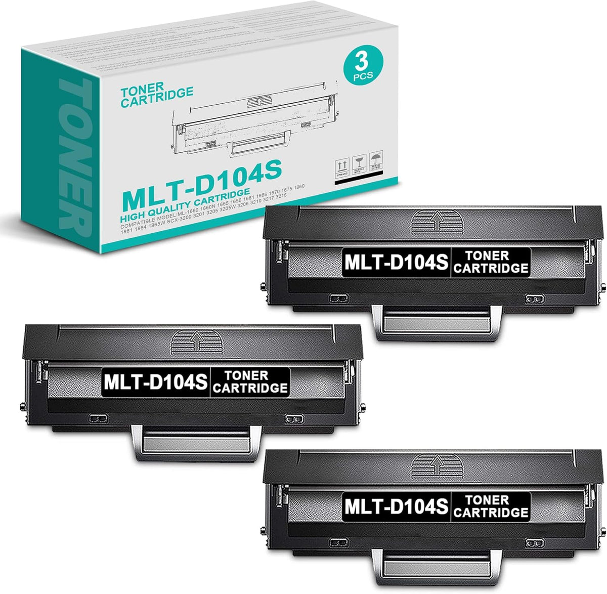 3 Pack Black Compatible Toner Cartridge D15409