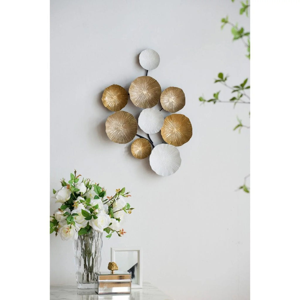 Antique Gold and White Small Wall Accent O324