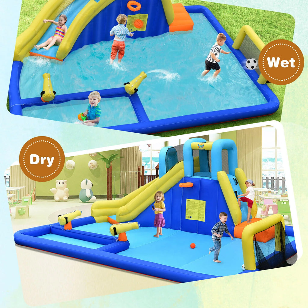 Inflatable Water Slide Bounce House Splash Pool with Blower G3857