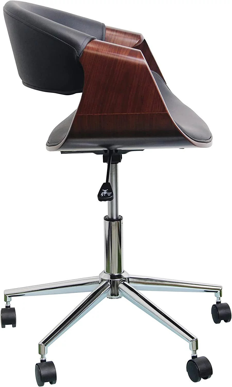 Brown Curved Wood Rolling Office Chair S767472