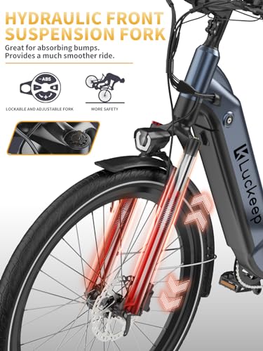 27.5" Electric Bike with 48V Battery, Front Suspension & Dual Hydraulic Brakes M92484