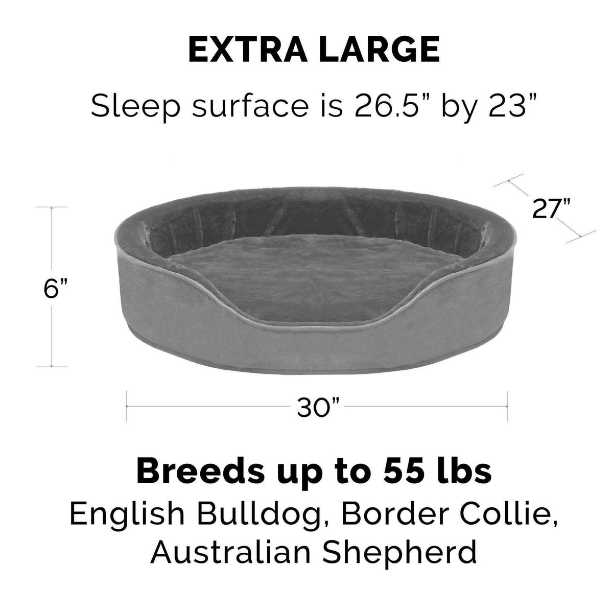 Plush Velvet Oval Dog Bed O634