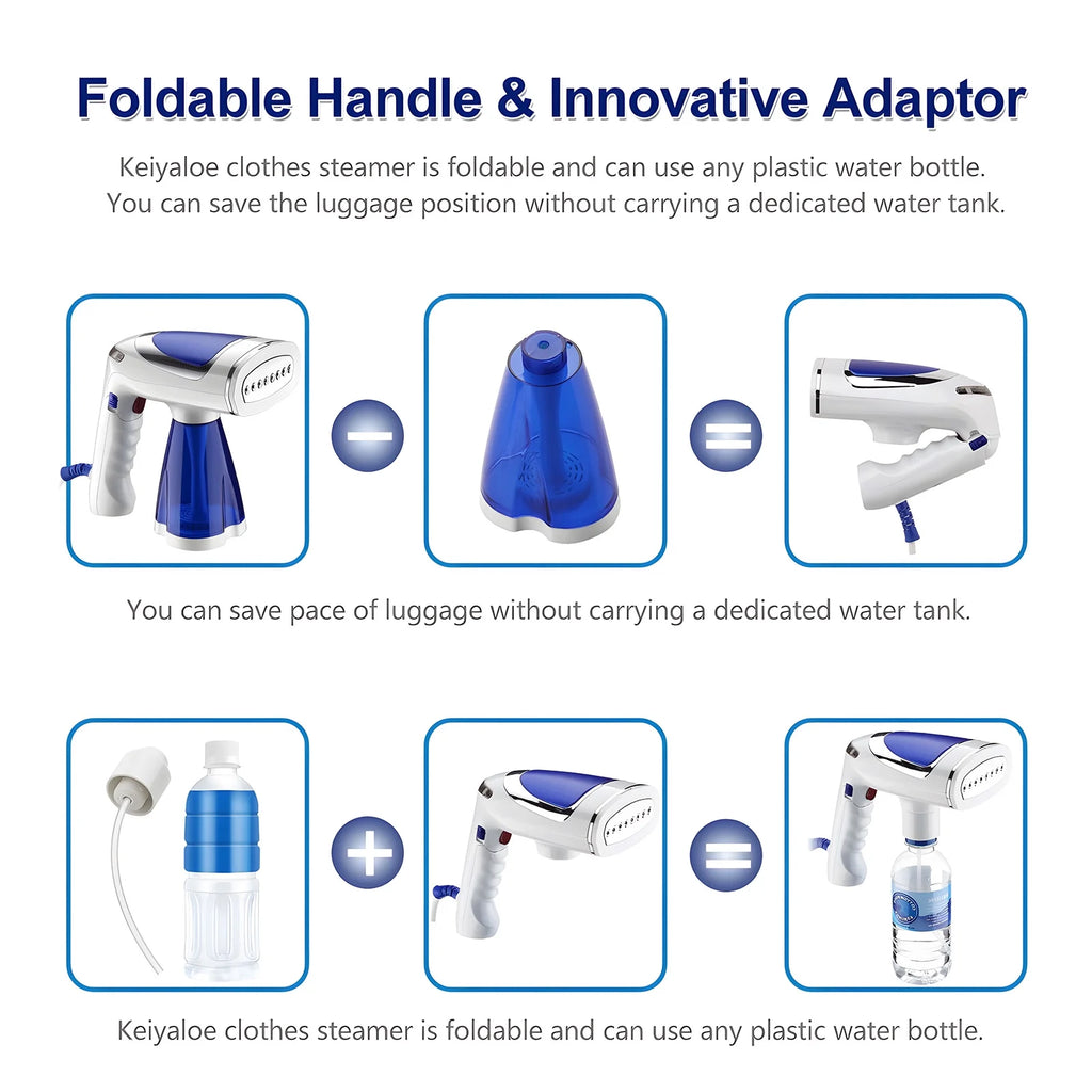 1600W Foldable Handheld Fabric Steamer 8.5oz Y285073