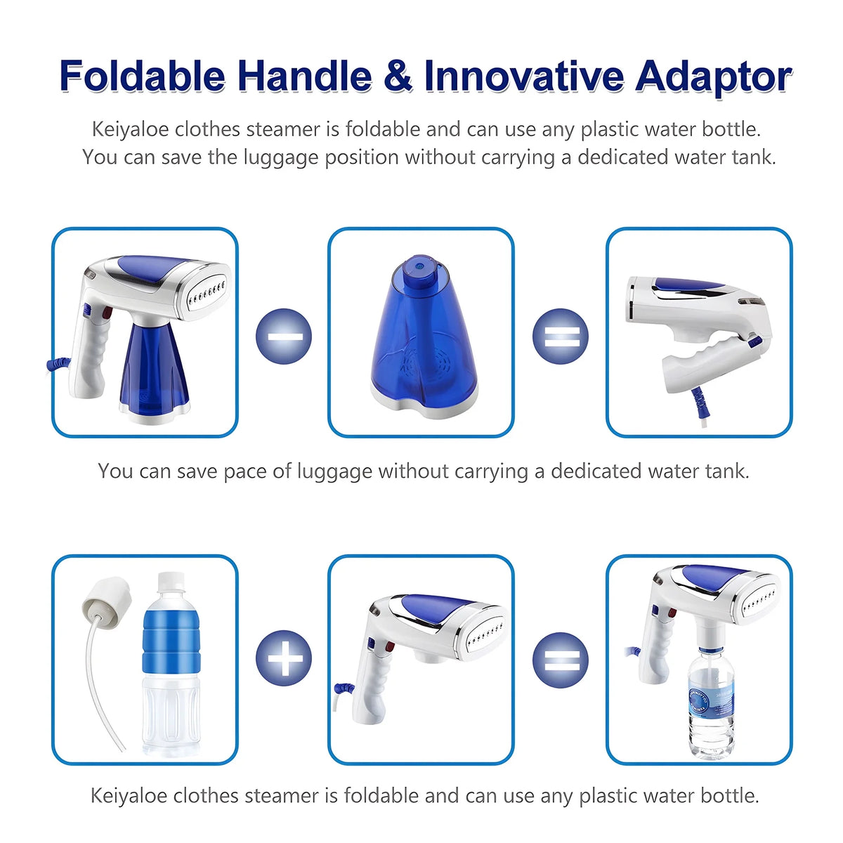 1600W Foldable Handheld Fabric Steamer 8.5oz Y285073