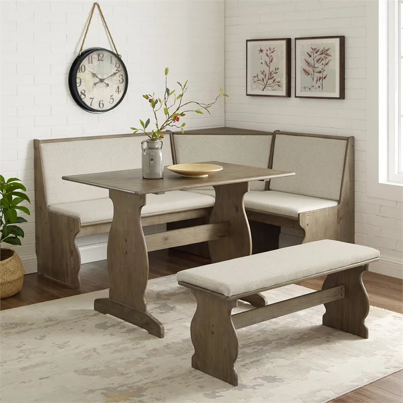 Brown Wood Corner Dining Set T32762