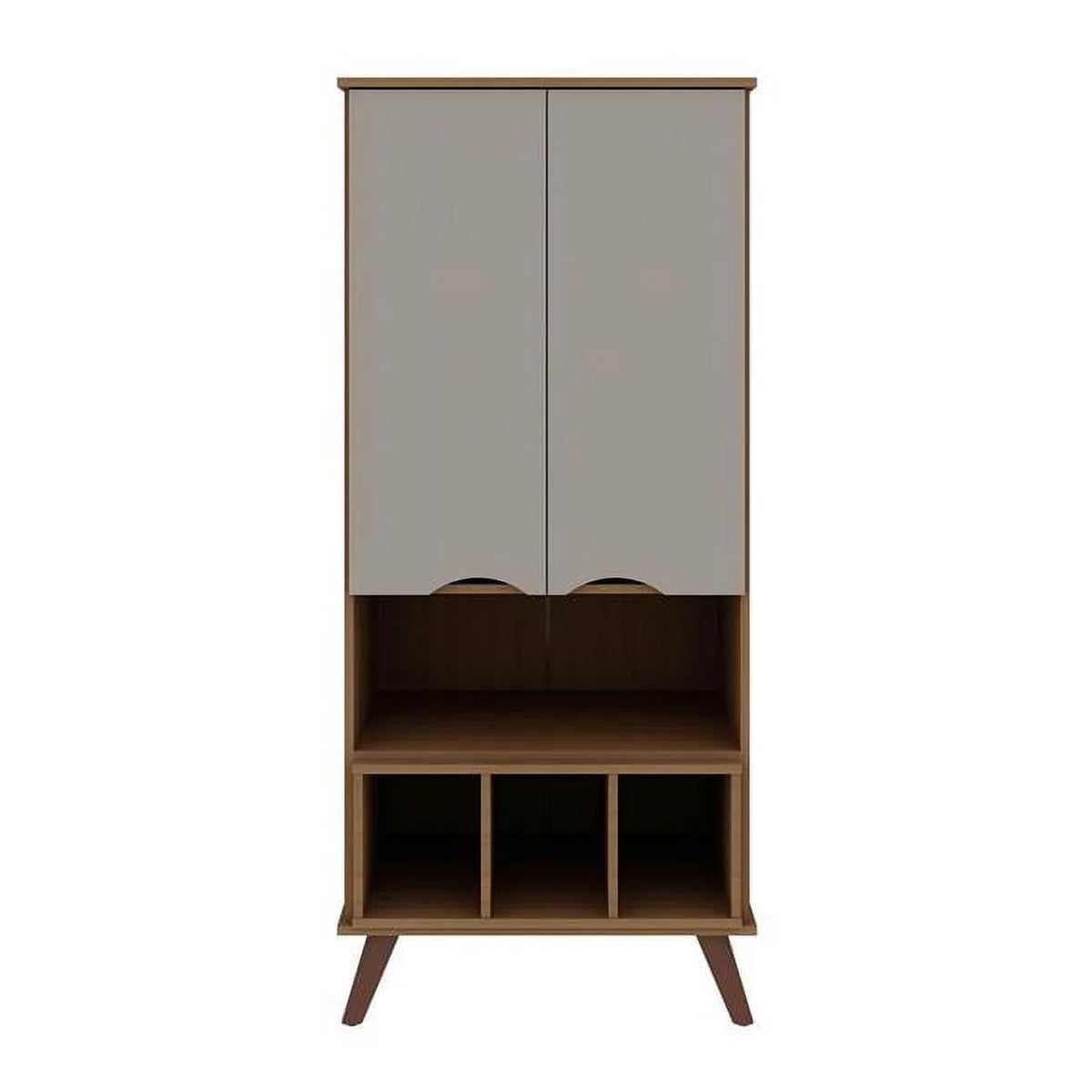 Off White Maple Cream Display Cabinet with 6 Shelves P429