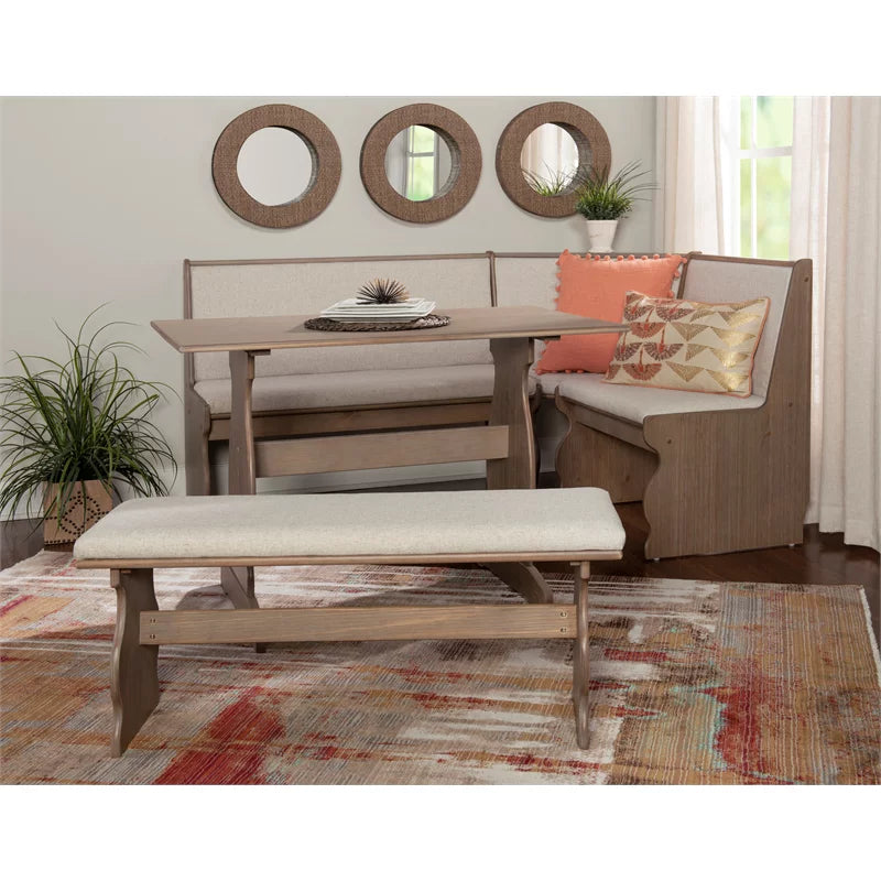 Brown Wood Corner Dining Set T32762