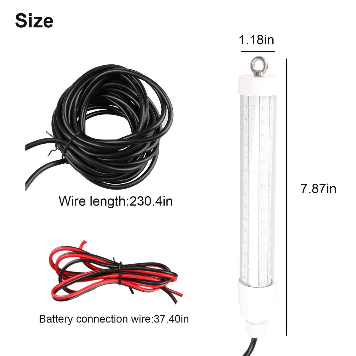 2Pcs Underwater Night Fishing Light, 12V 10.5W 120LED 1000 Lumen Green Submersible Fishing Light Z26877
