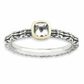 Sterling Silver & 14K Gold White Topaz Ring R2477