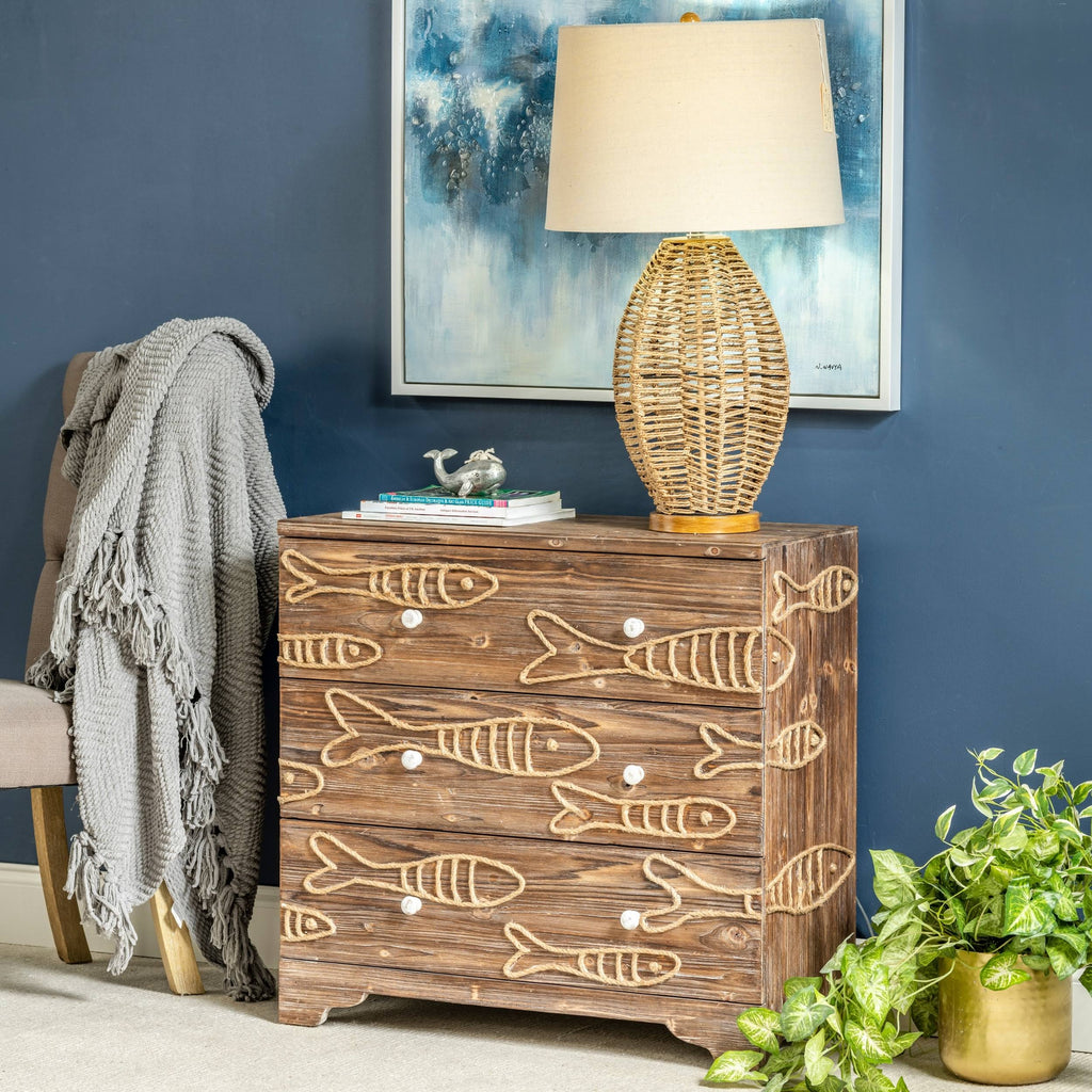 Brown Wood Fish Cabinet K7464