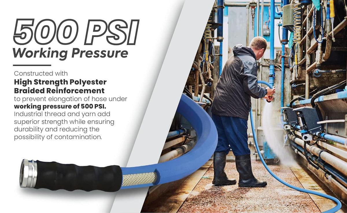 3/4" x 25' 100% Rubber Garden Hose, 500 PSI, Pack of 2 D195