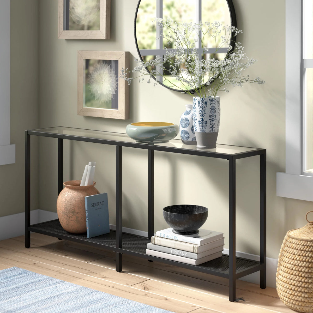 Blackened Bronze Rectangular Console Table C7451