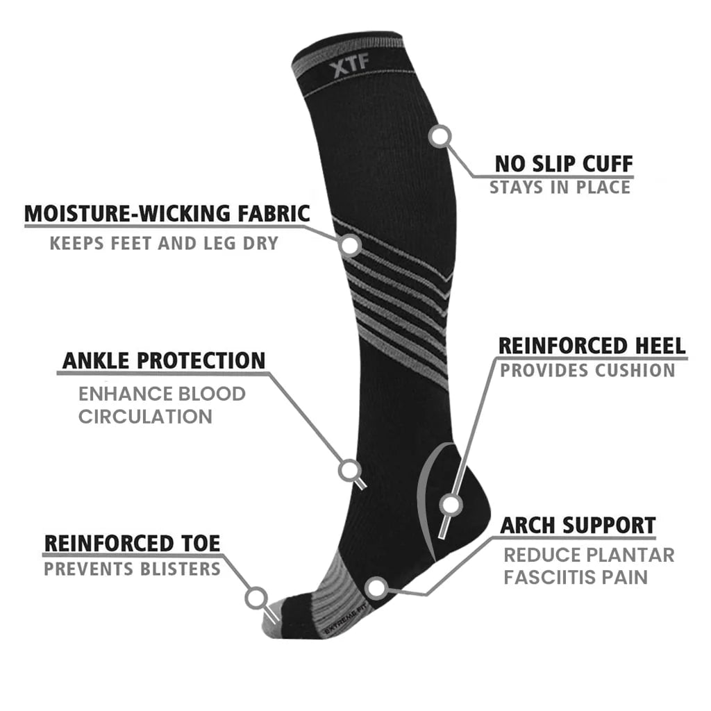 6-Pair Knee High Sport Compression Socks N8691