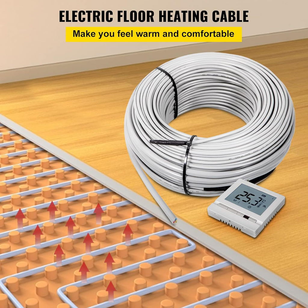 32 Square Feet Floor Heating Cable with Temperature Control Panel X423
