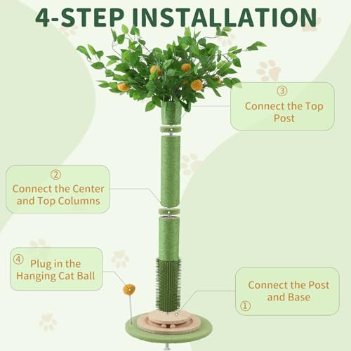 45 Inch Tall Cat Scratching Post with Sisal Rope Q8396