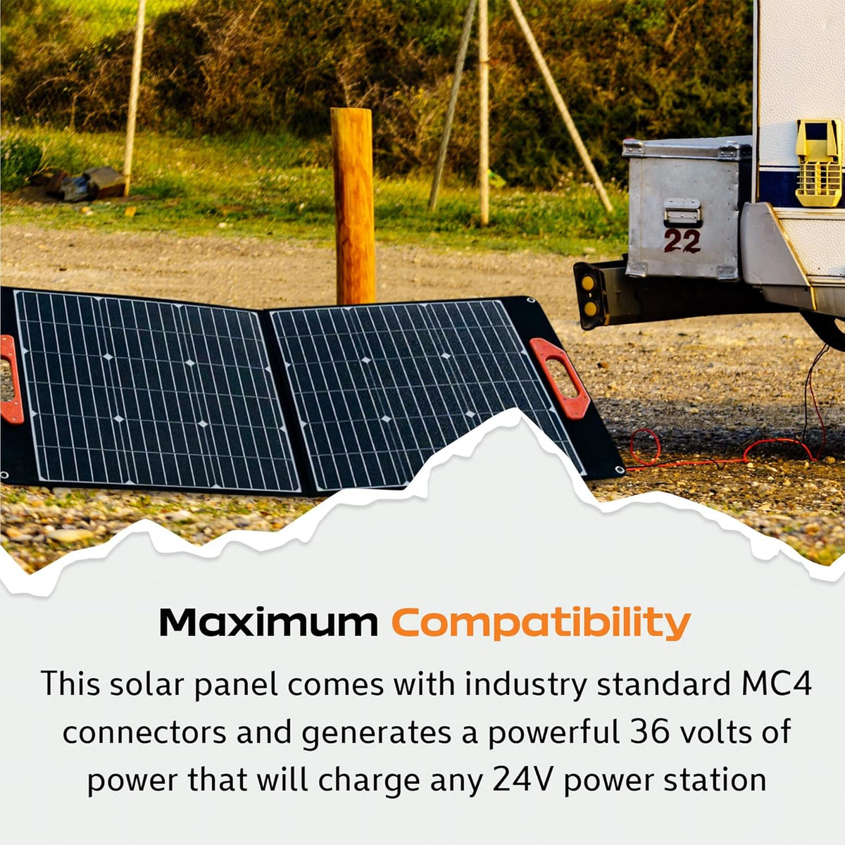 100 Watt 18 Volt Foldable Portable Solar Panel Q121