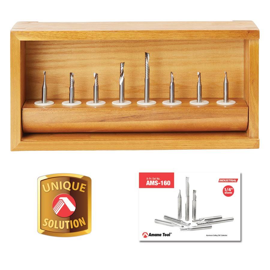 8 Pc Solid Carbide CNC Router Bit Set Q938