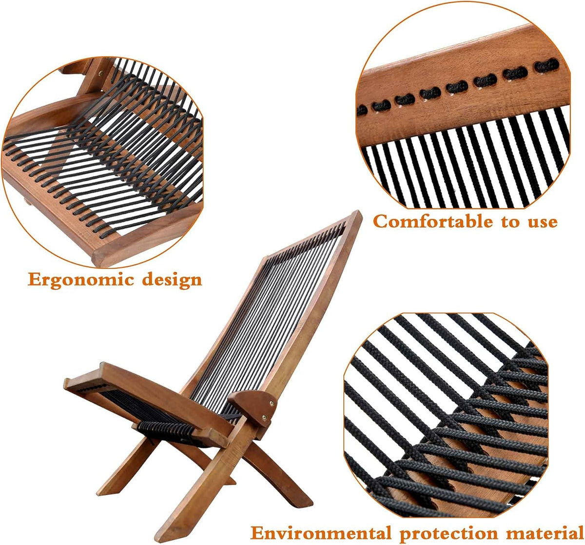 Acacia Folding Wooden Outdoor Chair Z438585
