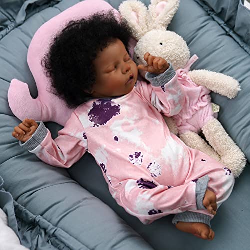 17Inch Black Reborn Baby Doll with Cloth Body L7850