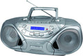 Portable CD/MP3 Player with Cassette Recorder, AM/FM Radio, USB Port, Aux-in, LCD Display (Silver) W3070