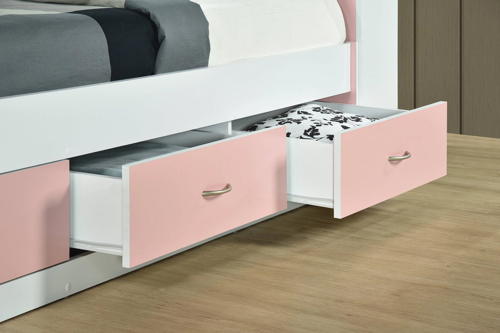 Black Twin-Size Captain Bed with 3 Drawers and Headboard Z1196