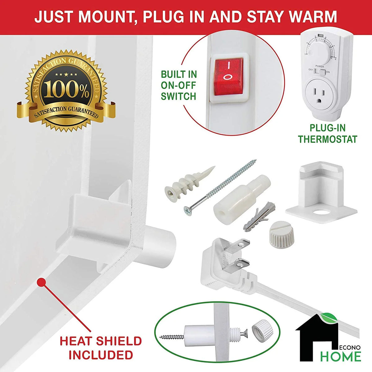 400W Convection Wall Mount Space Heater H238